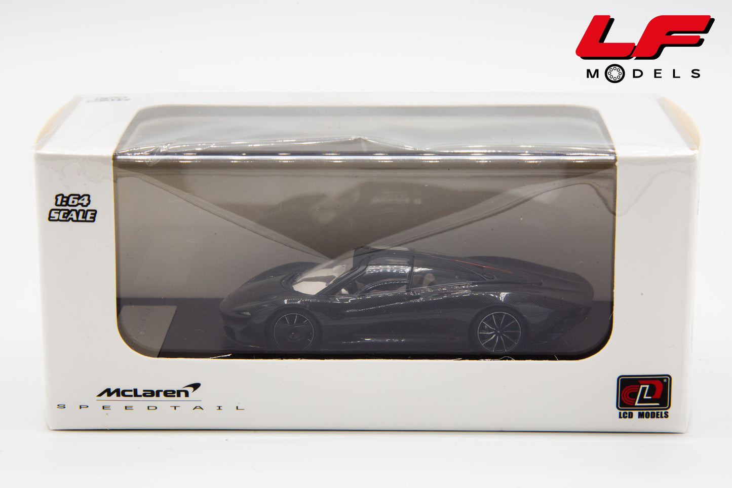 1:64 MCLAREN SPEEDTAIL 2019 BLACK CARBON FIBER - LCD