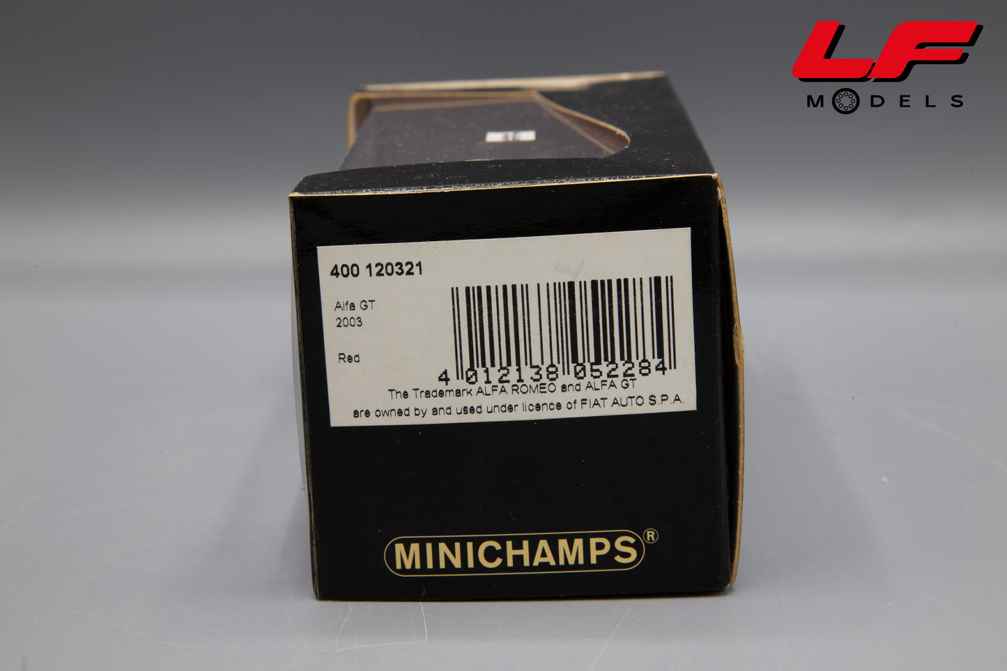 modellino alfa romeo alfa gt minichamps 1:43 etichetta
