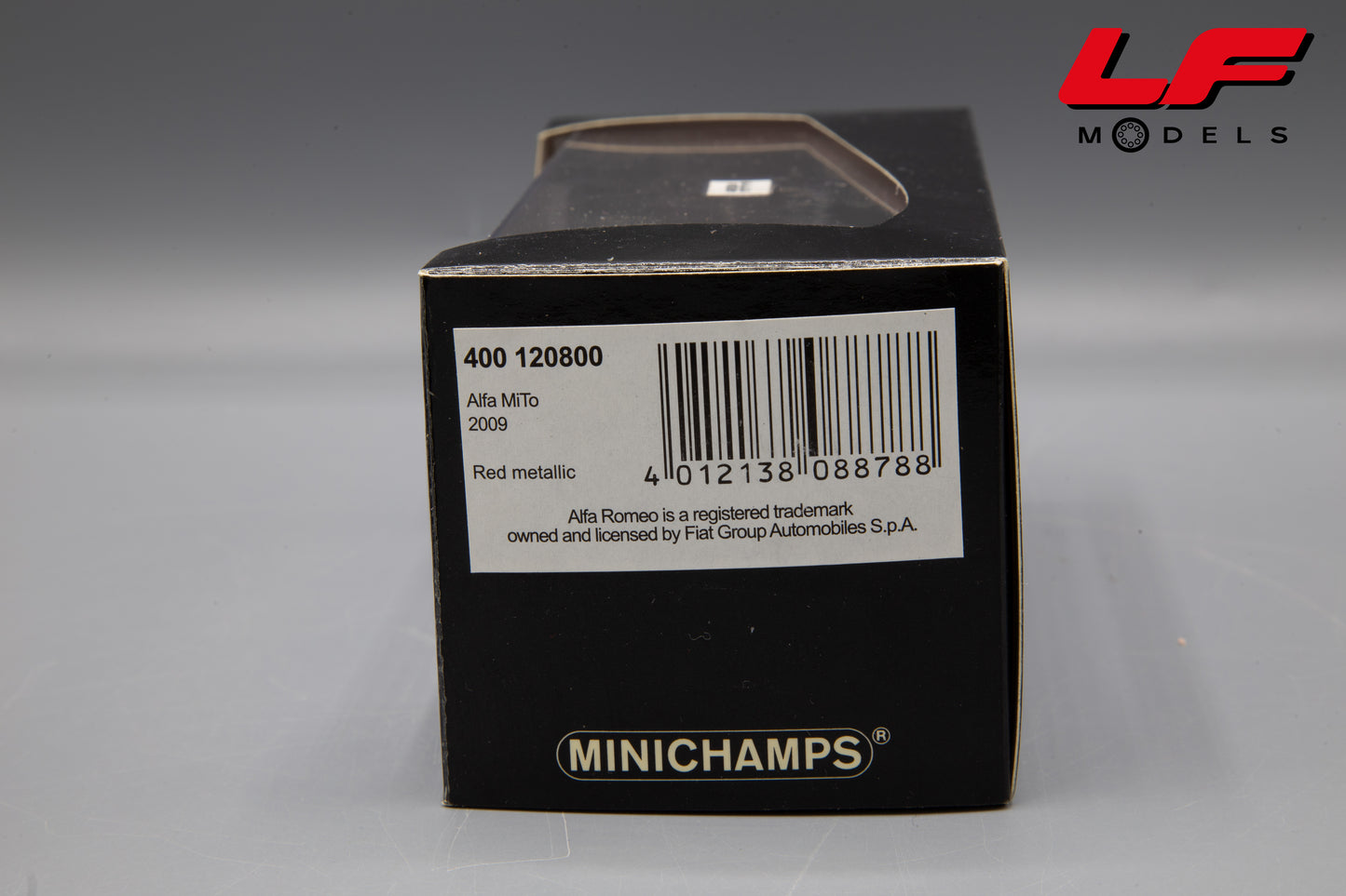 modellino alfa romeo mito minichamps 1:43 etichetta