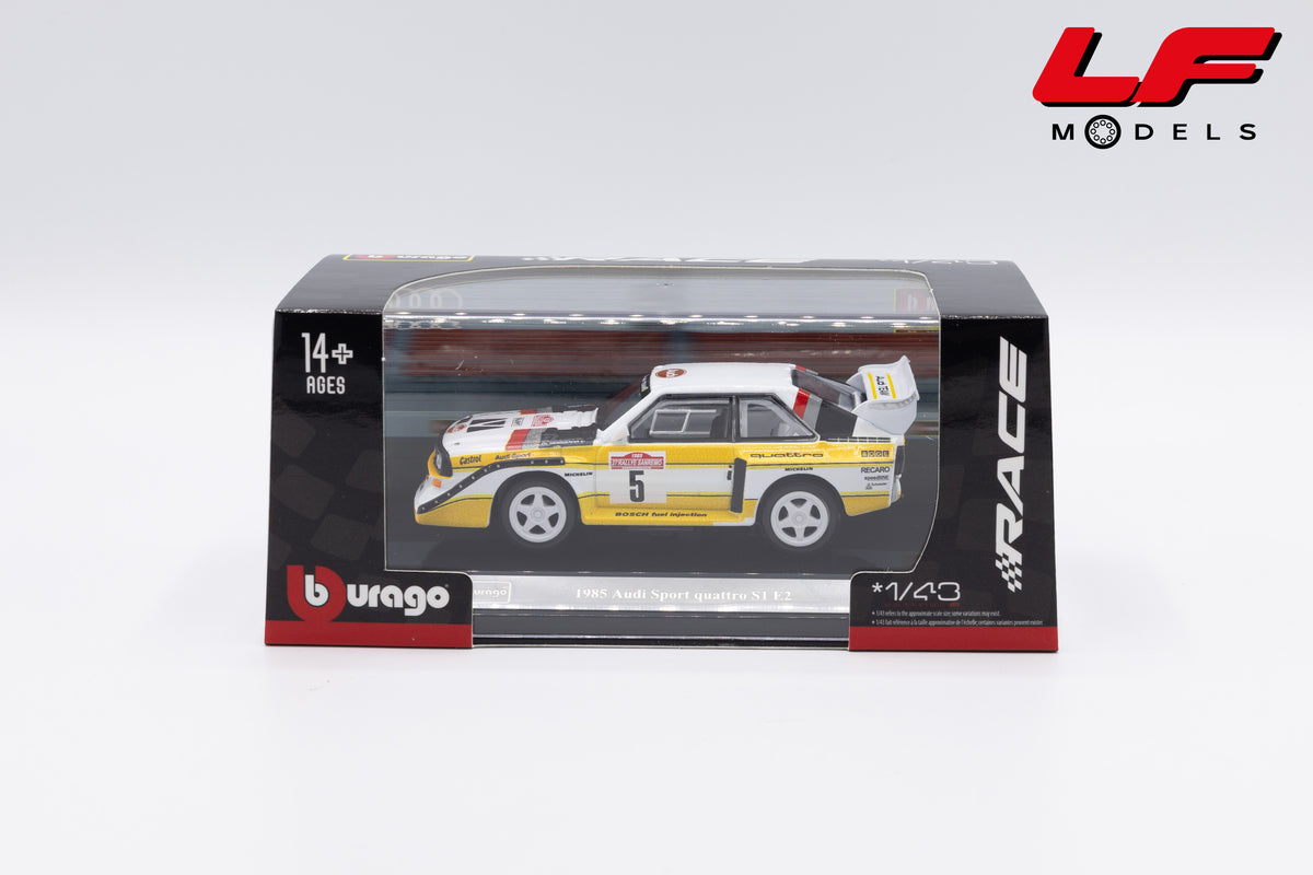 modellino audi quattro s1 rally sanremo win burago 1:43 18-38326 vista scatola
