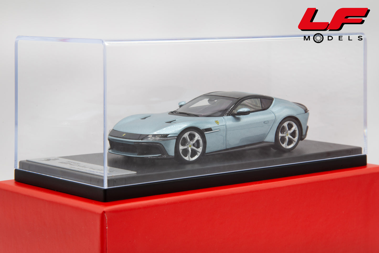 modellino ferrari 12 cilindri celeste trevi looksmart 1:43 LS553D vista teca