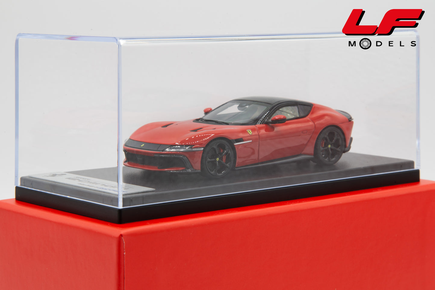 modellino ferrari 12 cilindri rosso scuderia looksmart 1:43 LS553F vista teca