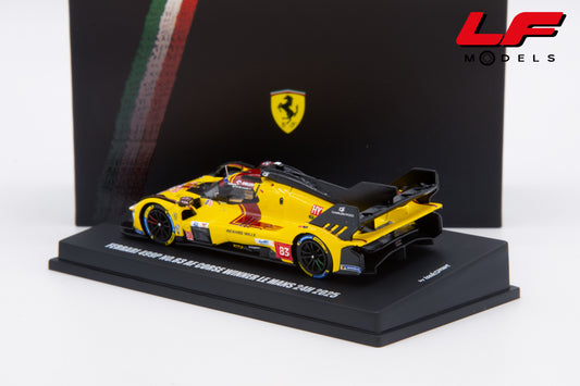 modellino ferrari 499p 3.0L v6 turbo n83 win 24h le mans 2025 looksmart 1:64 LS64010LM vista posteriore