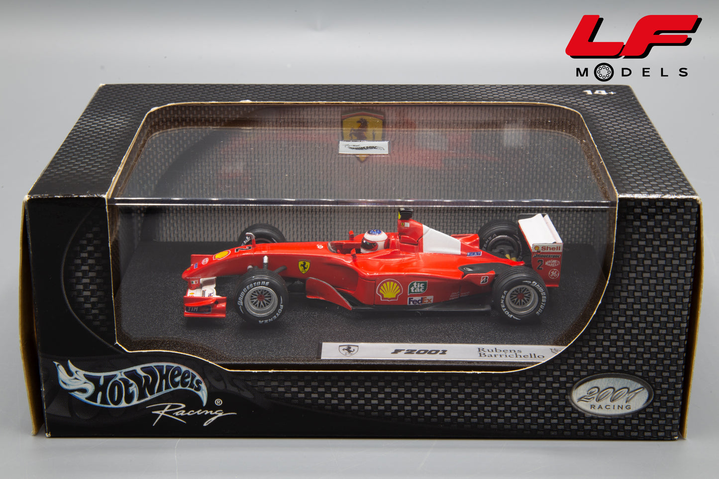 modellino ferrari f2001 barrichello hotwheels 1:43 scatola