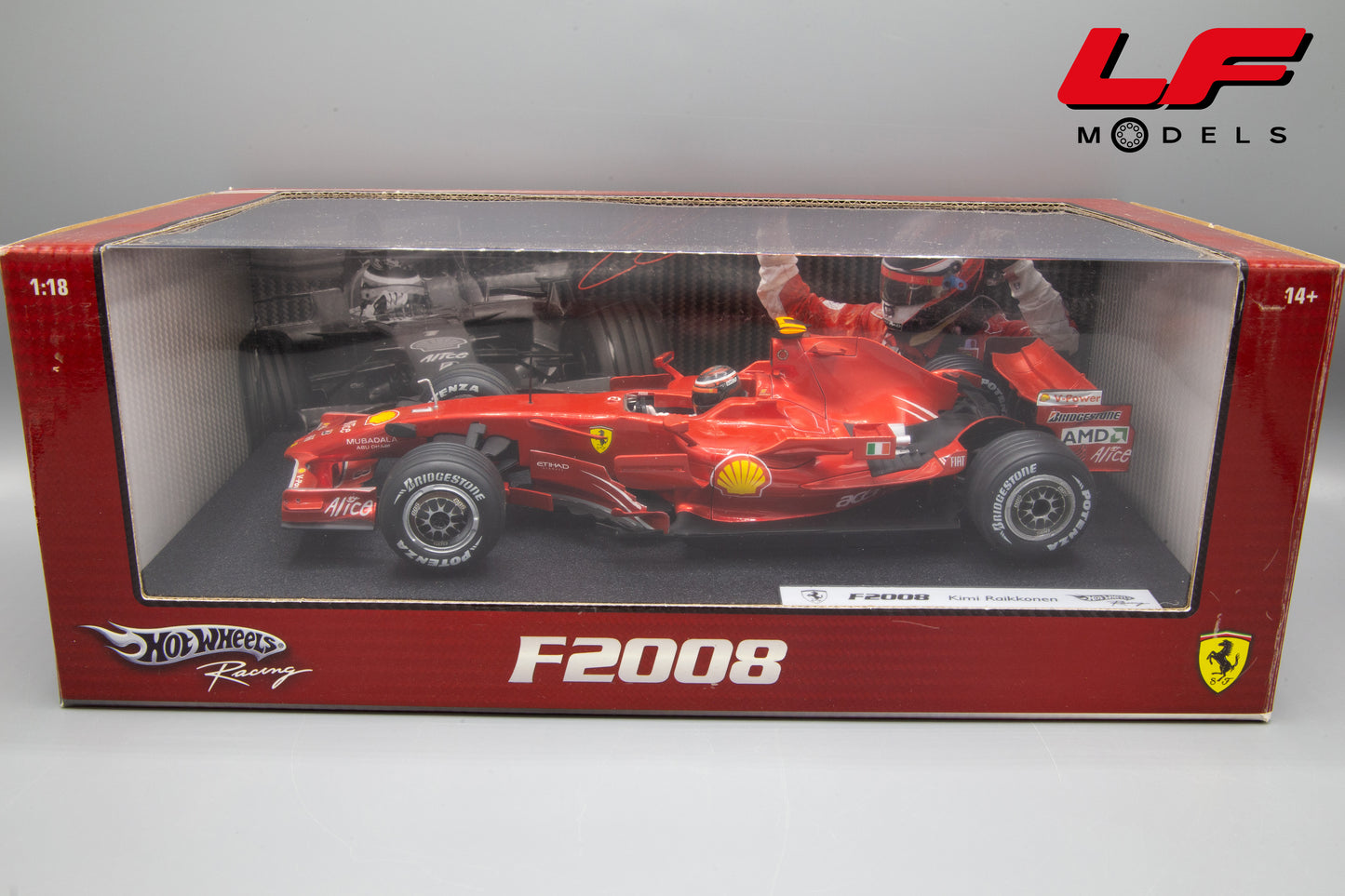 modellino ferrari f2008 raikkonen hot wheels 1:18 scatola