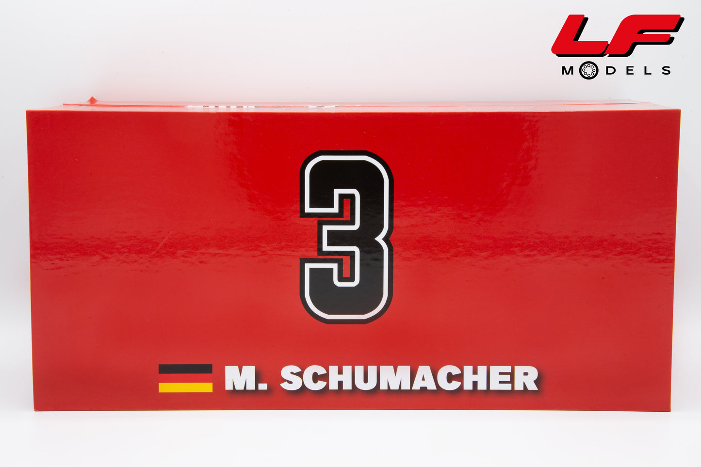 modellino ferrari f300 3 wheels schumacher crash involving werk83 1:18 W18033007 vista scatola