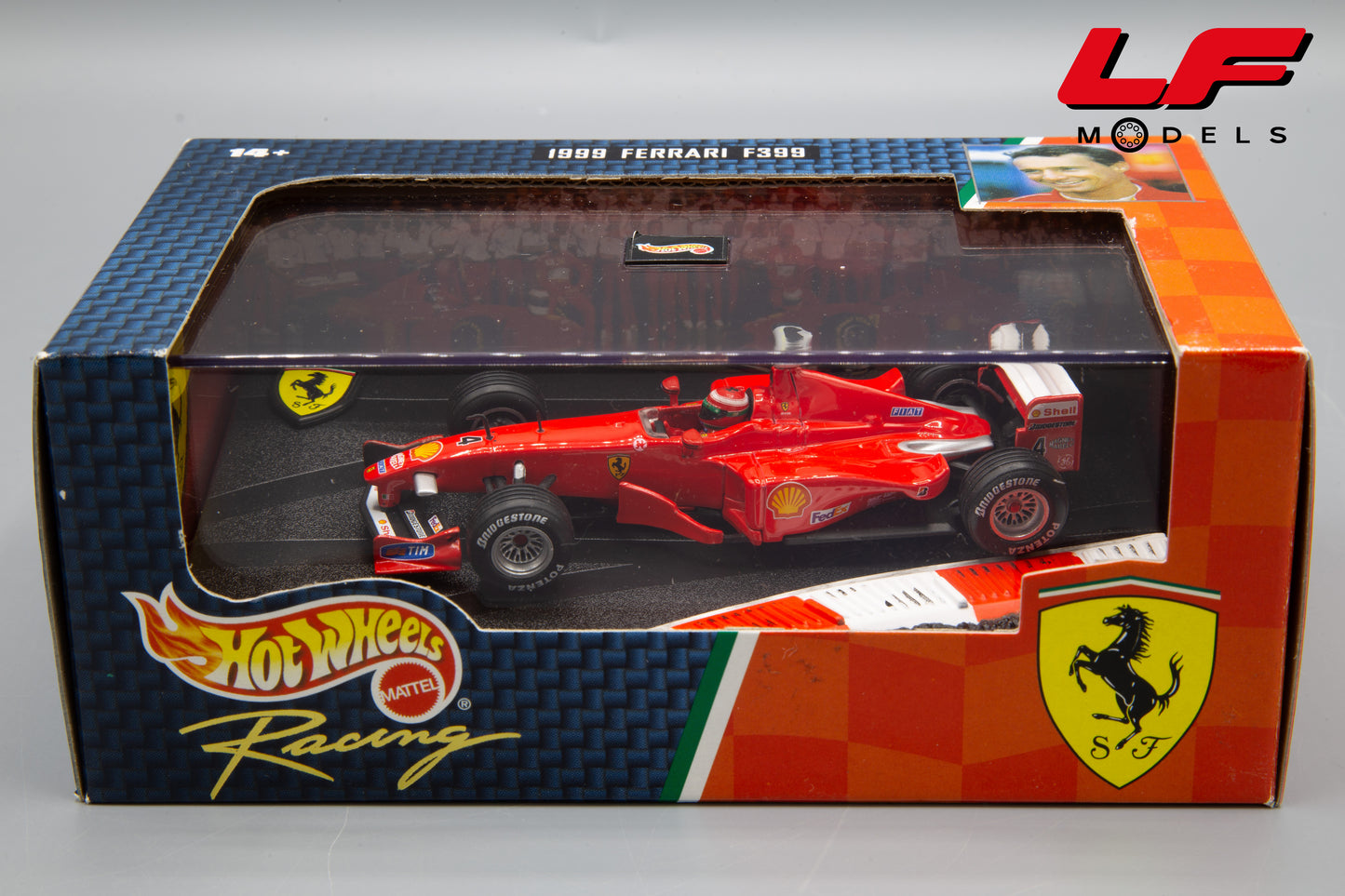 modellino ferrari f399 irvine hotwheels 1:43 scatola