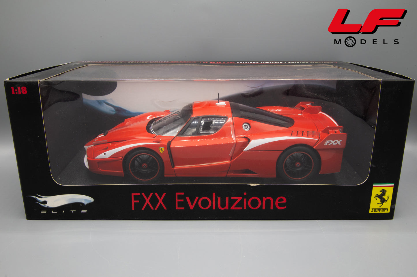 modellino ferrari fxx evoluzione hotwheels 1:18 N2056 vista scatola