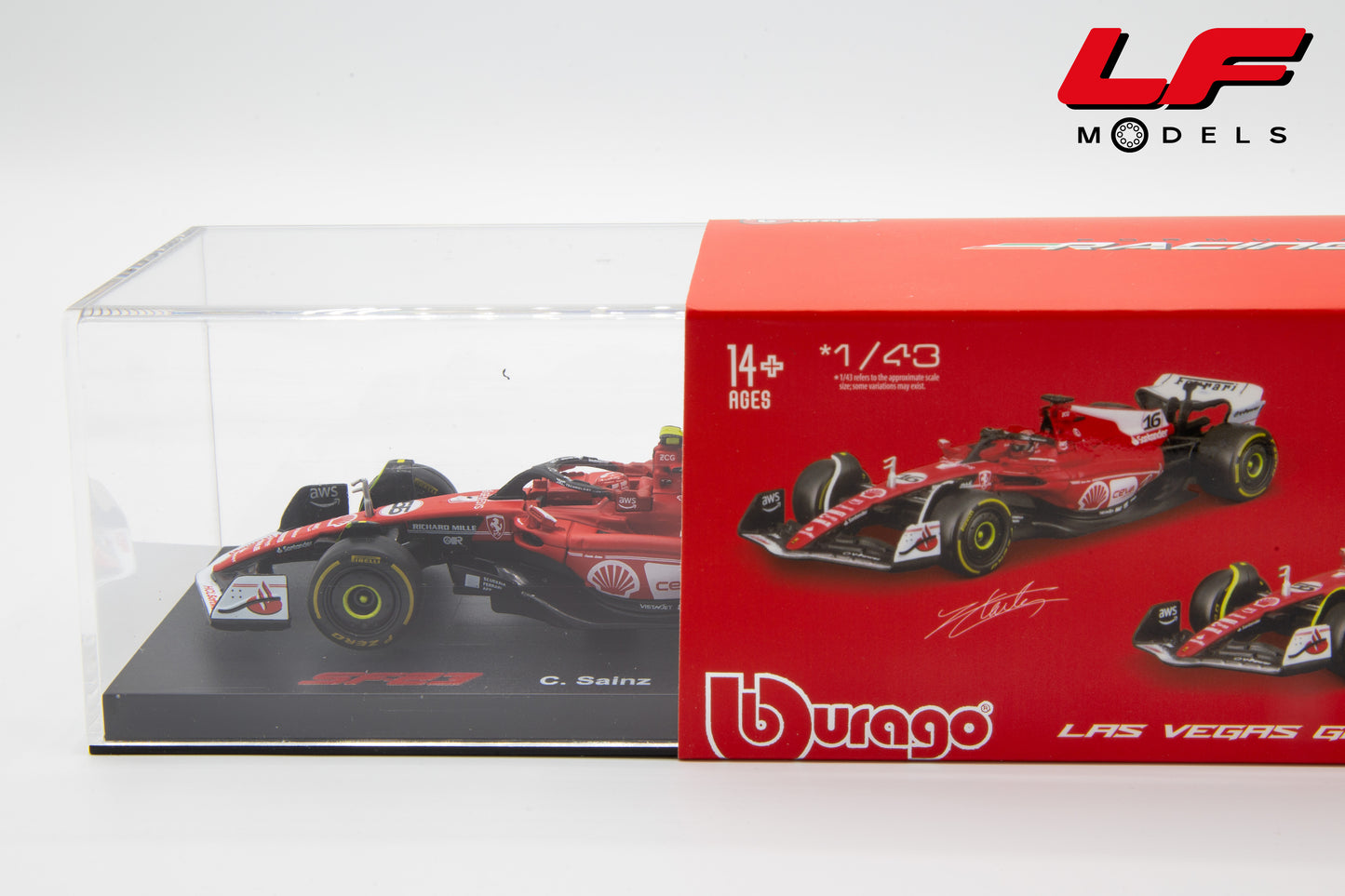 modellino ferrari sf-23 burago 1:43 scatola