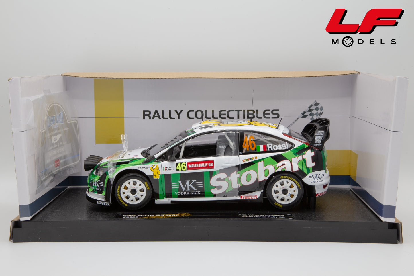 modellino ford focus rally vr46 sunstar 1:18 scatola