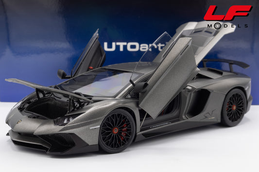 modellino lamborghini aventador lp750-4 sv titanium grey autoart 1:18 74554 vista frontale