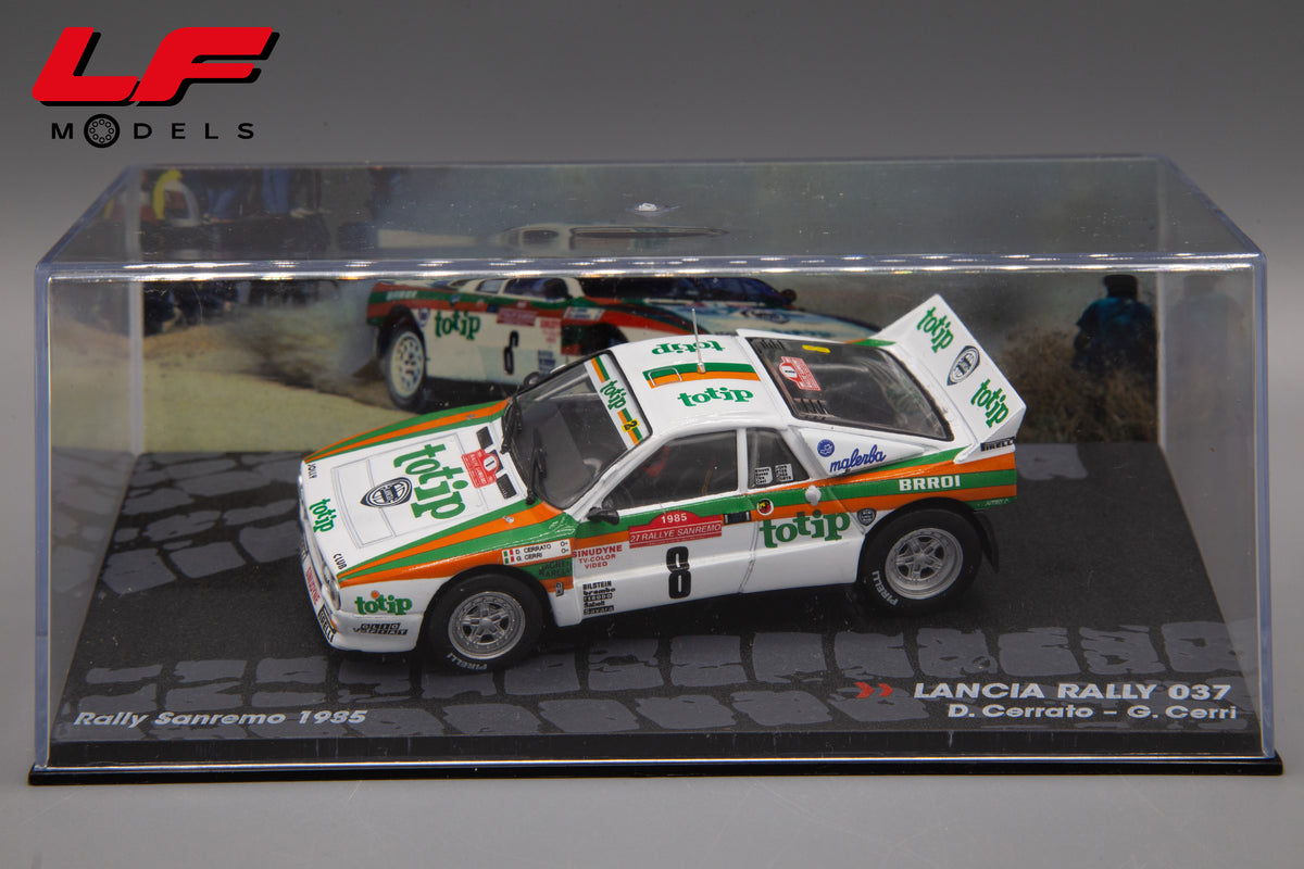 modellino lancia 037 rally sanremo edicola 1:43 vista teca
