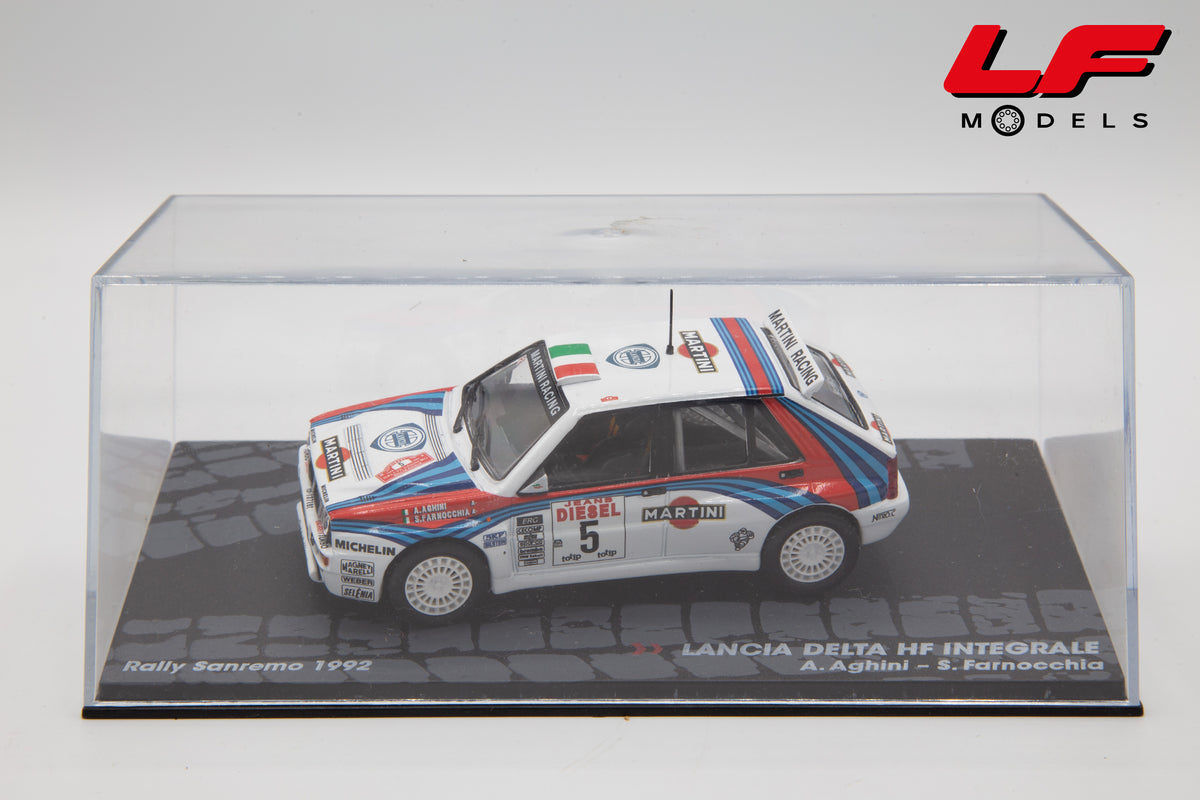 modellino lancia delta hf integrale rally sanremo edicola 1:43 vista teca