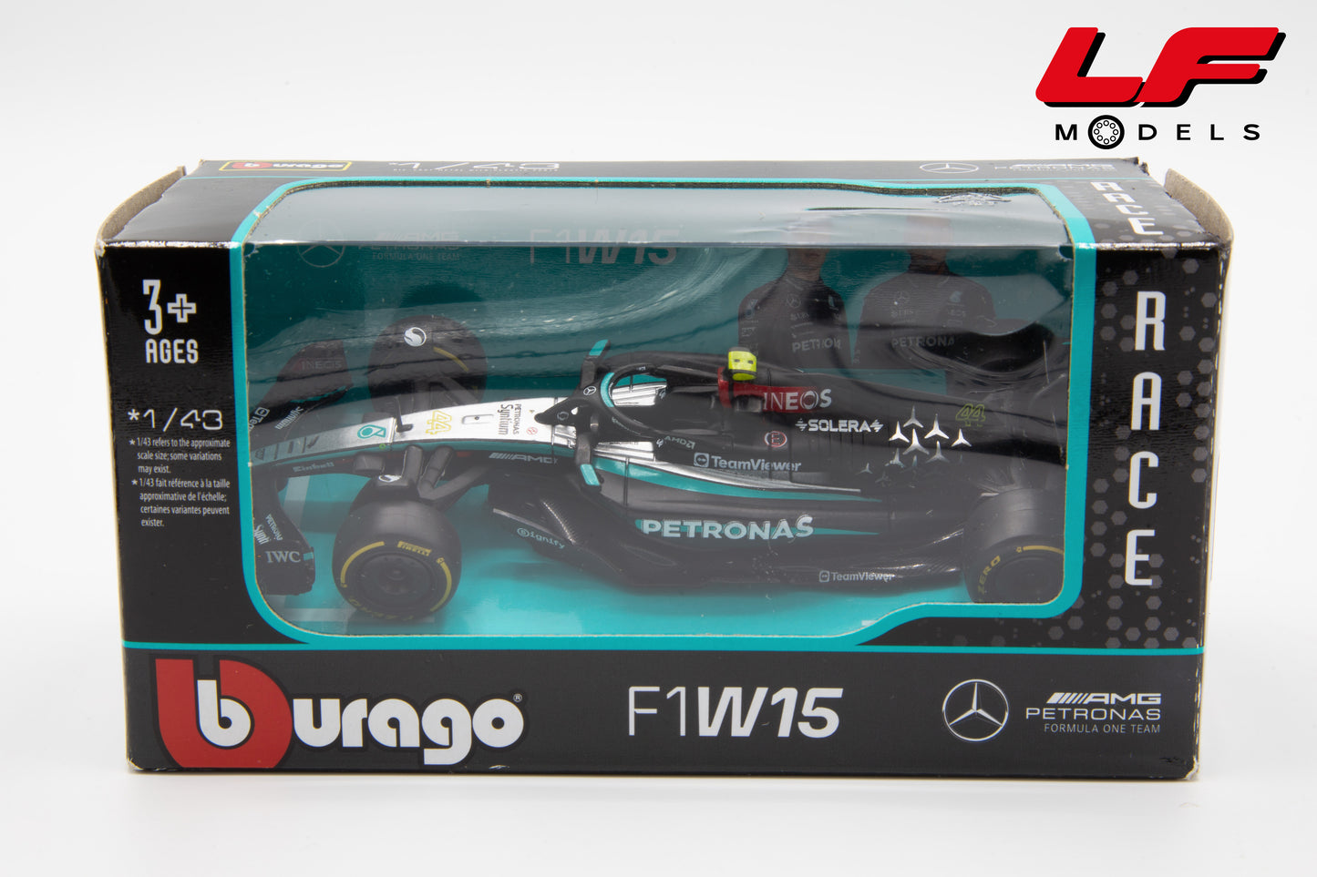 modellino mercedes f1 w15 burago 1:43 scatola