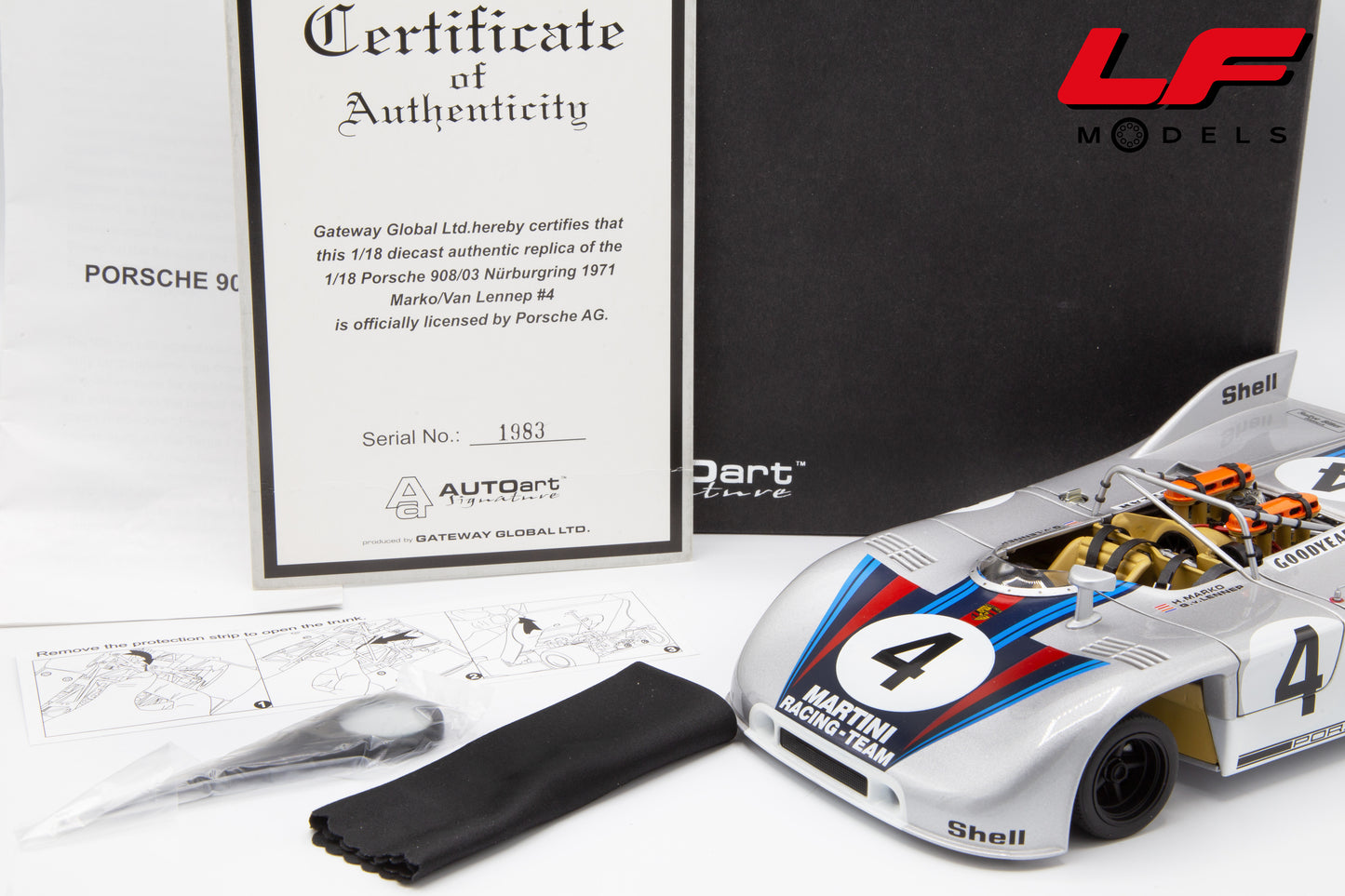 modellino porsche 908/03 autoart 1:18 imballo