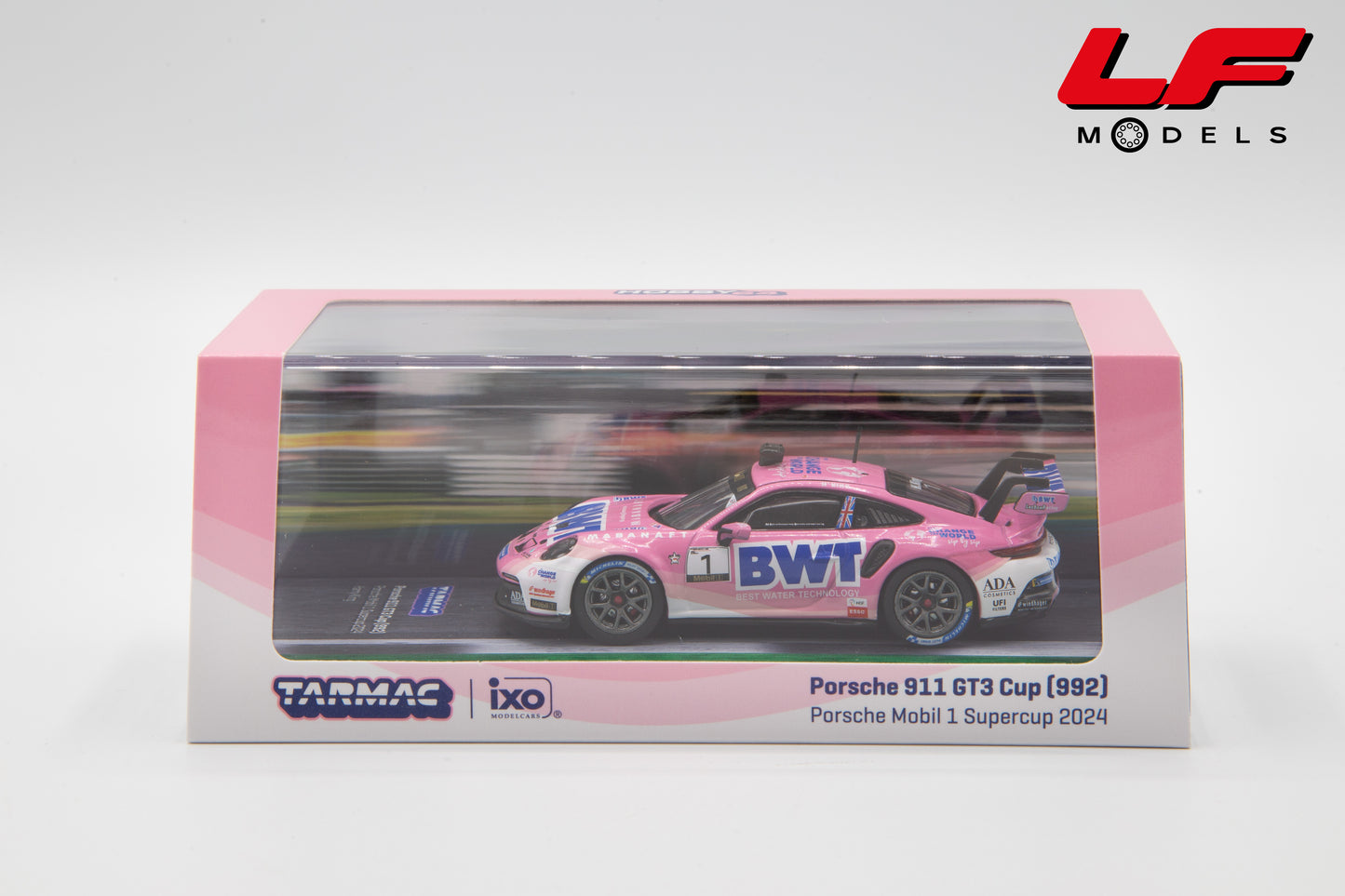 modellino porsche 911 gt3 cup bwt tarmac 1:64 T64-093-24PSC01 vista scatola