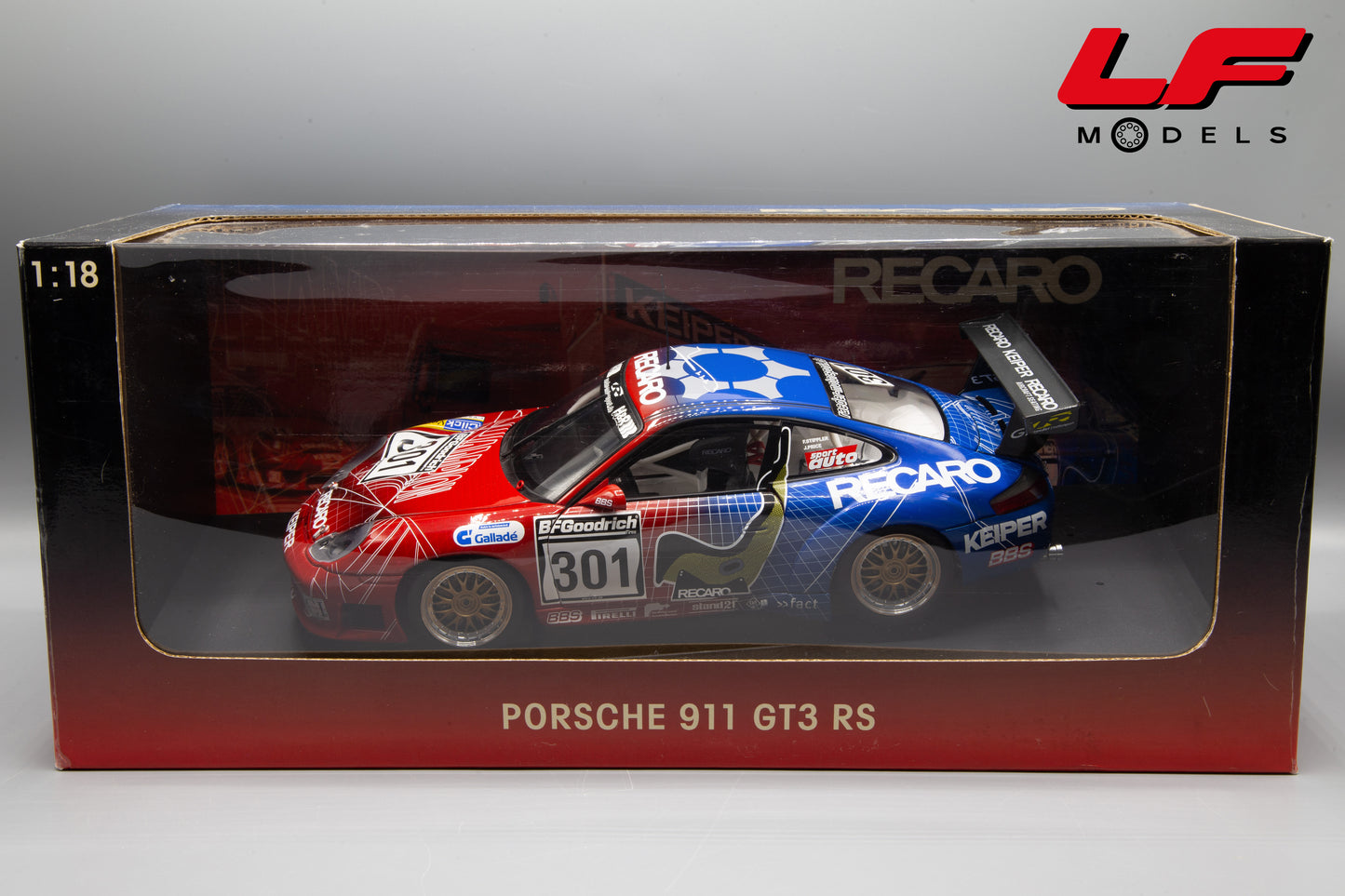 modellino porsche 911 gt3 rs recaro autoart 1:18 scatola