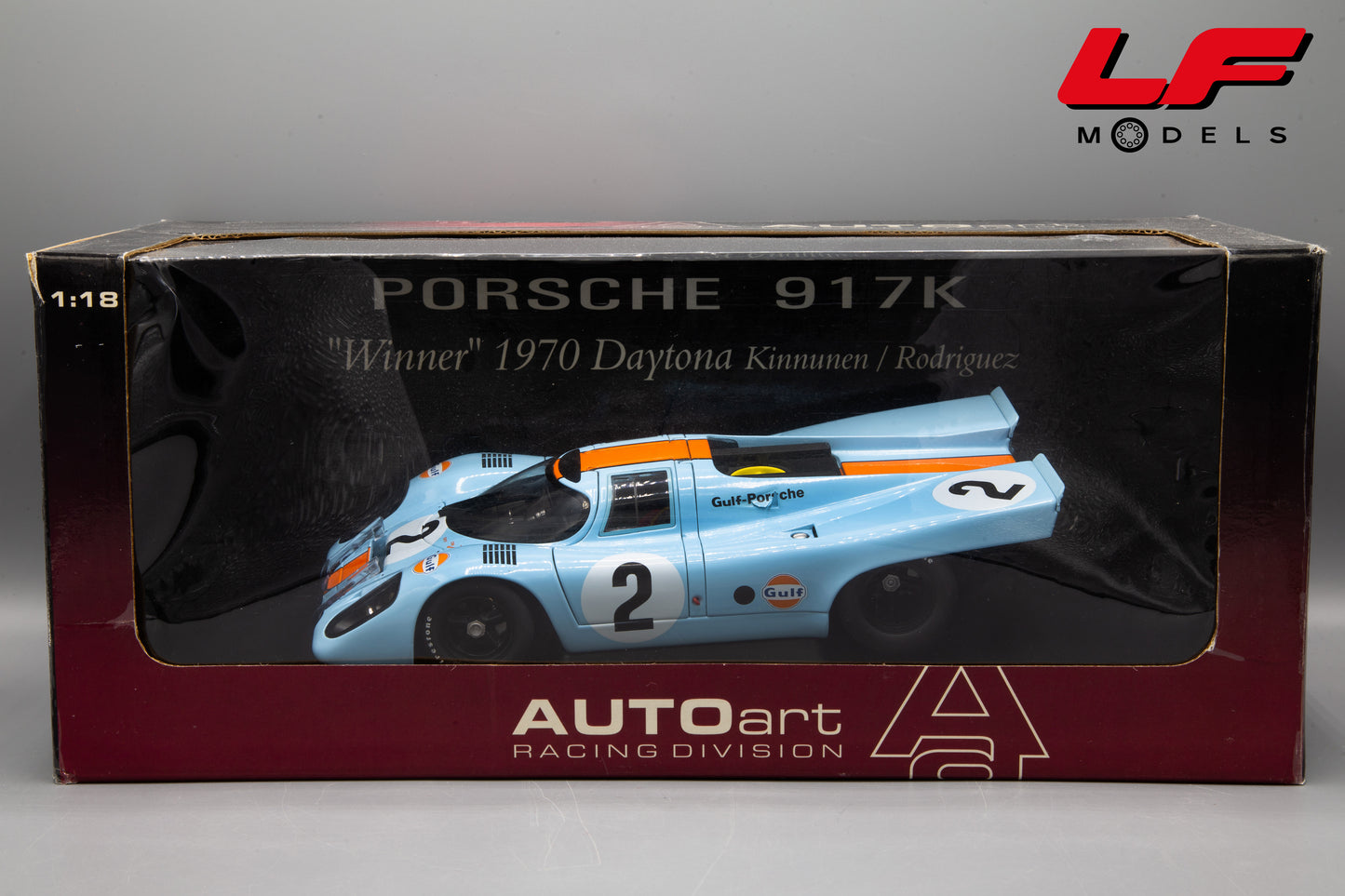 modellino porsche 917k daytona gulf autoart 1:18 scatola