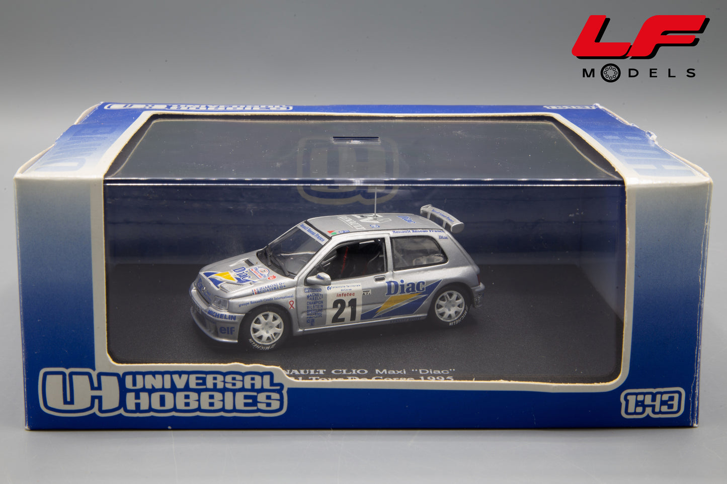 modellino renault clio maxi rally universal hobbies 1:43 scatola
