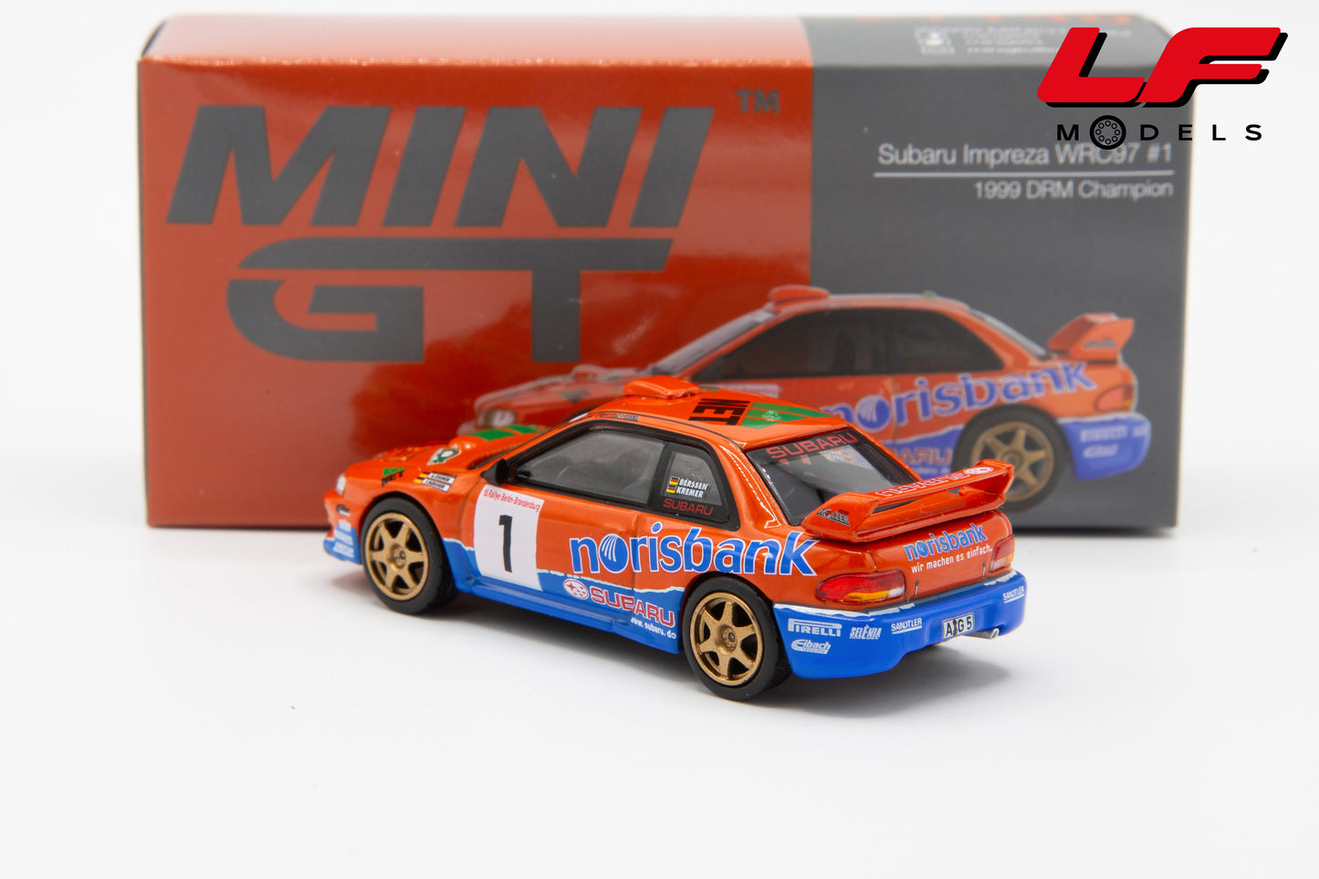 modellino subaru impreza rally mini gt 1:64 posteriore