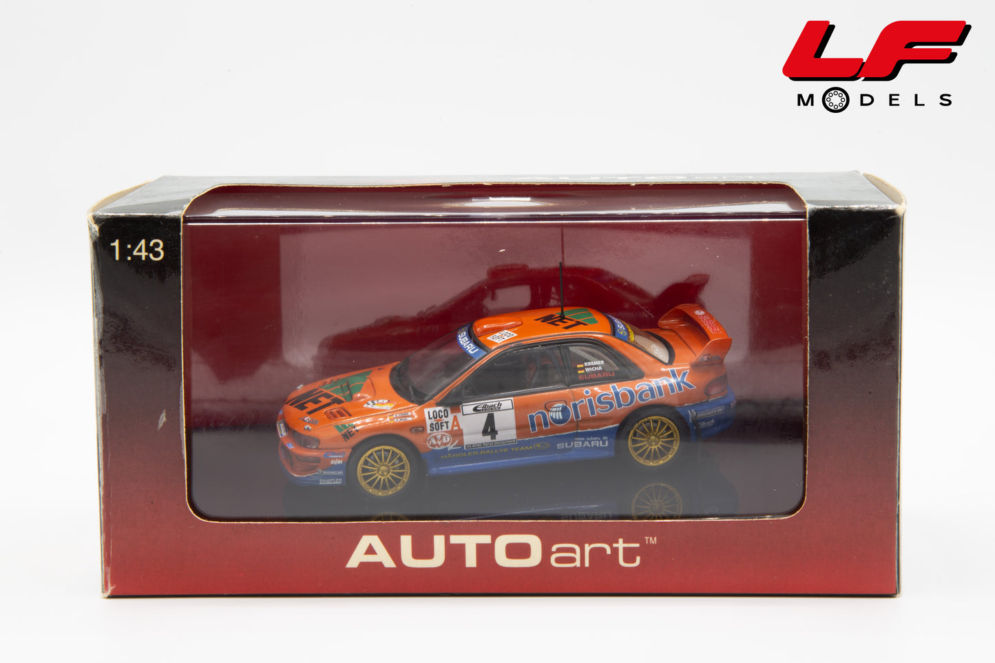 modellino subaru impreza adac rally autoart 1:43 scatola