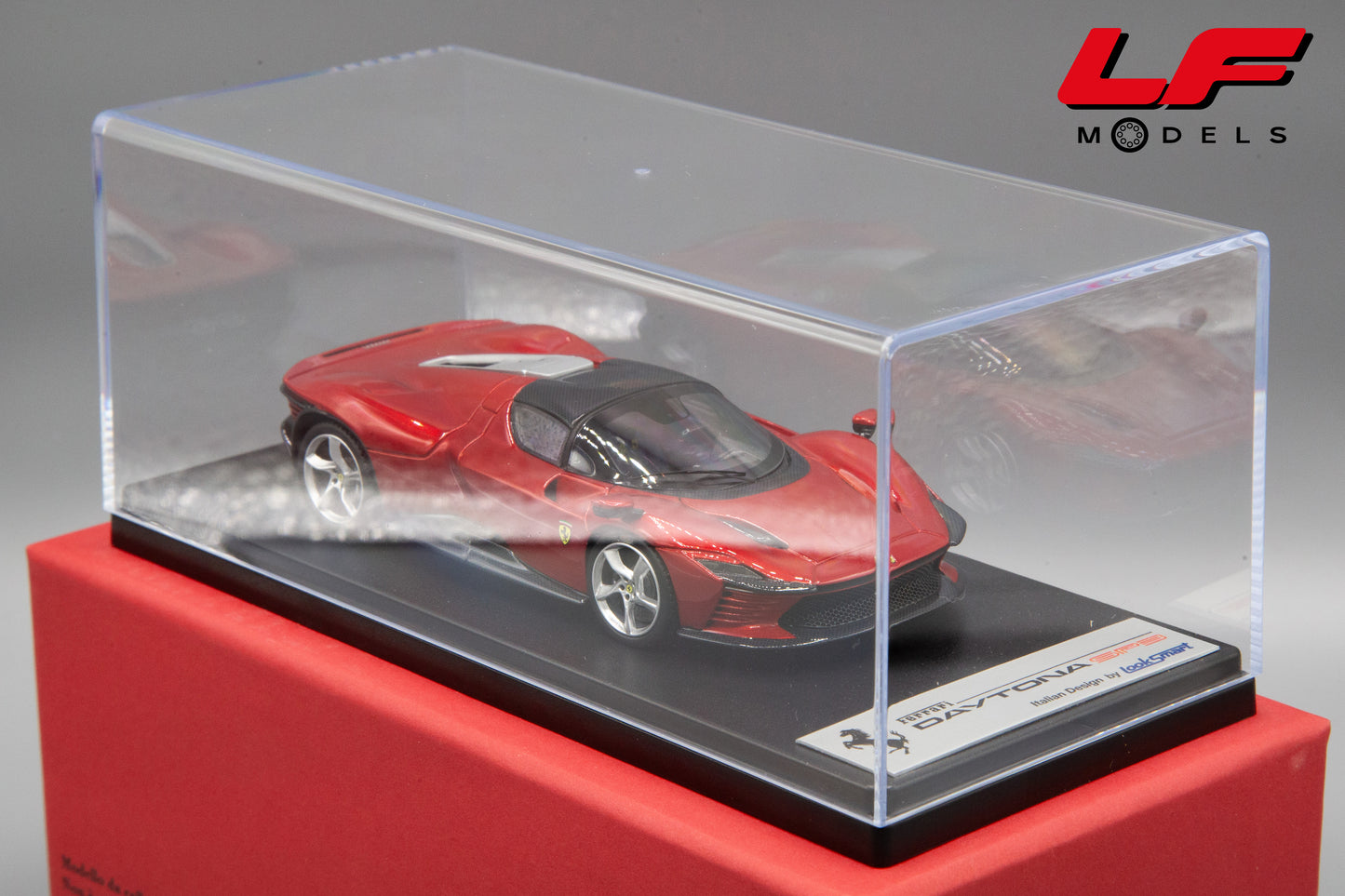 1:43 FERRARI DAYTONA SP3 CLOSED ROOF ROSSO MAGMA - LOOKSMART