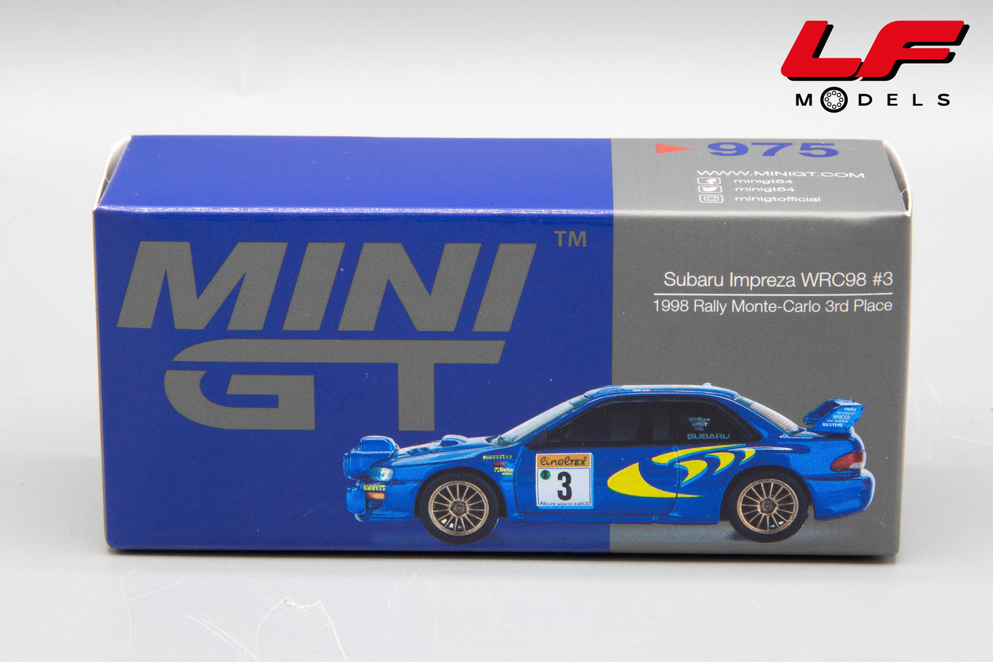 1:64 SUBARU IMPREZA WRC98 NIGHT #3 3RD RMC 1998 MCRAE - MINI GT
