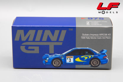 1:64 SUBARU IMPREZA WRC98 NIGHT #3 3RD RMC 1998 MCRAE - MINI GT