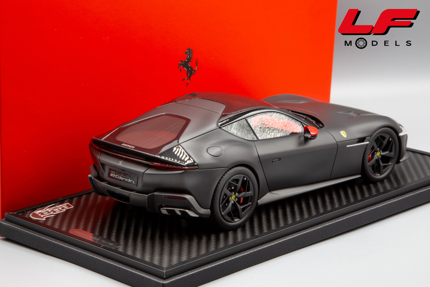 BBR FERRARI 12 CILINDRI PANORAMIC ROOF MATT BLACK P18254E 1:18