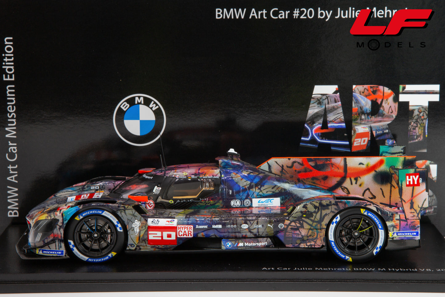 1:18 BMW M HYBRID V8 TEAM BMW M WRT ART CAR BY JULIE MEHRETU 24h LE MANS 2024 - SPARK-MODEL