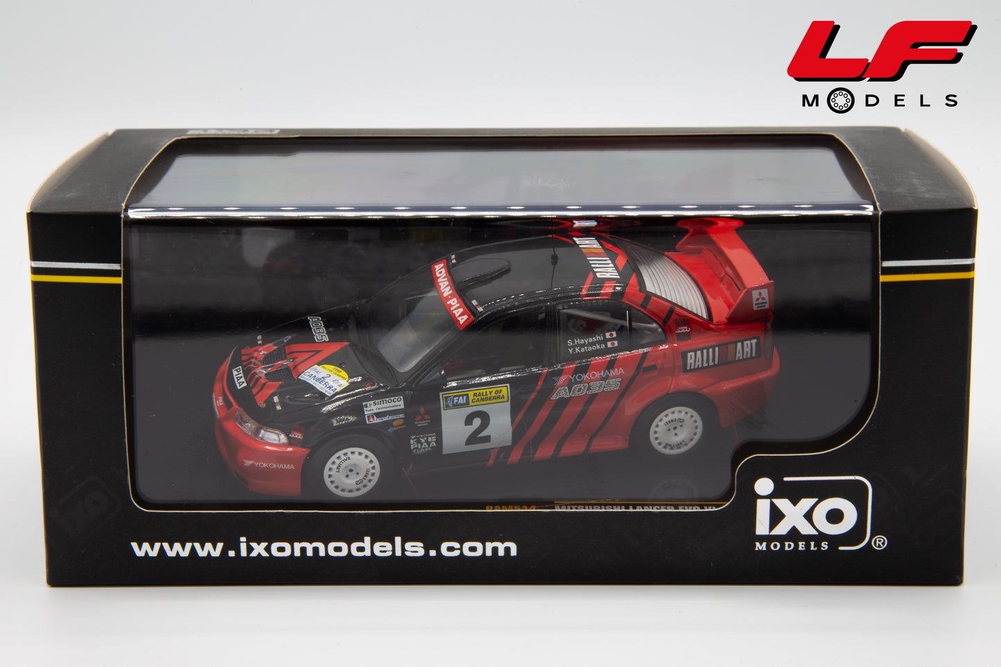 1:43 MITSUBISHI LANCER EVO VI #2 WIN RALLY OF CANBERRA 1999 Y. KATAOKA - IXO