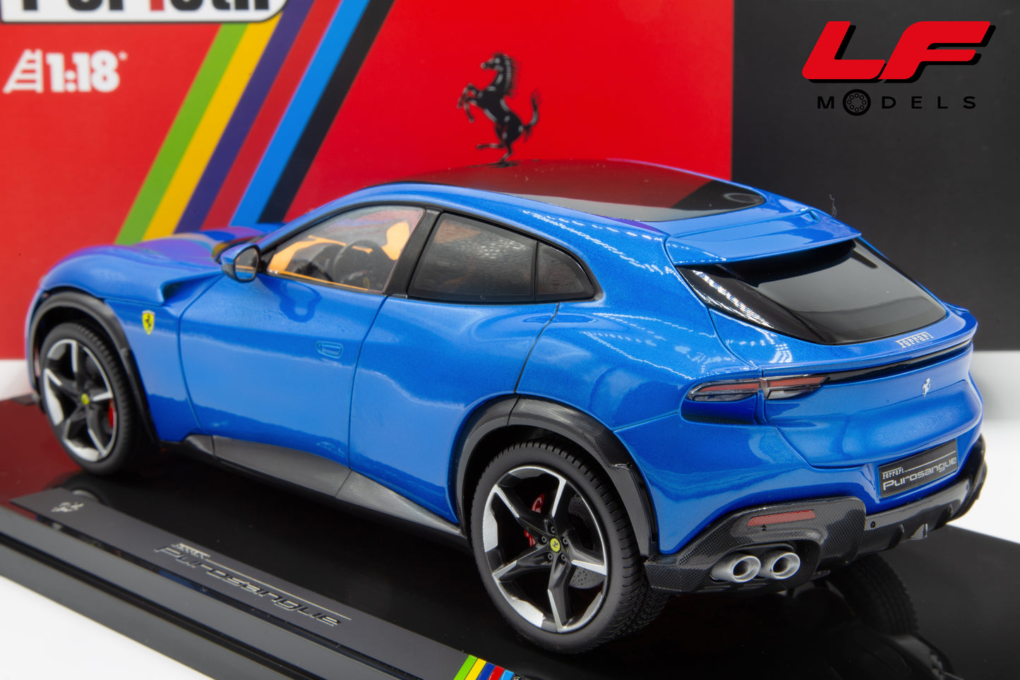 1:18 FERRARI PUROSANGUE 2022 BLU CORSA WITH SHOWCASE - POLISTIL