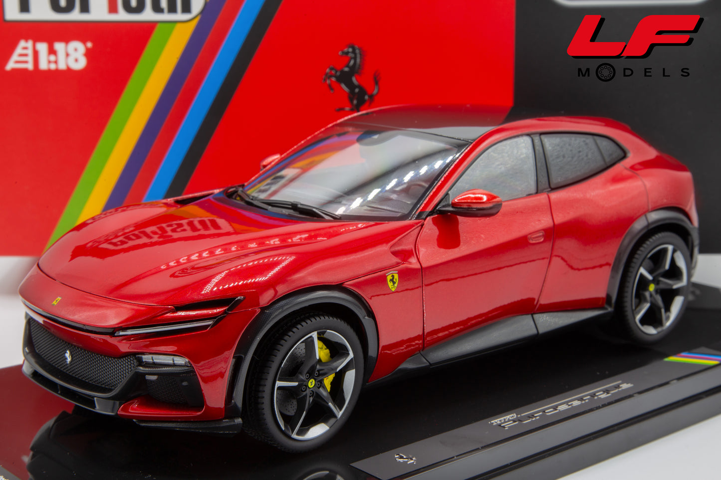 1:18 FERRARI PUROSANGUE 2022 ROSSO MAGMA WITH SHOWCASE - POLISTIL