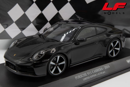 1:18 PORSCHE 911 992-2 CARRERA COUPE 2024 BLACK MET - MINICHAMPS