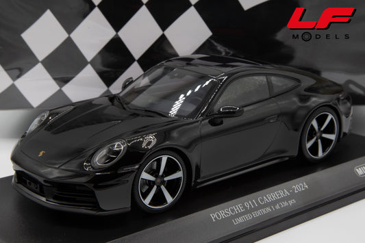 1:18 PORSCHE 911 992-2 CARRERA COUPE 2024 BLACK MET - MINICHAMPS