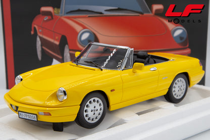 1:18 ALFA ROMEO SPIDER 1.6 - 2.0L 1990 GIALLO LM209E - LAUDORACING