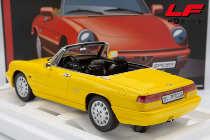 1:18 ALFA ROMEO SPIDER 1.6 - 2.0L 1990 GIALLO LM209E - LAUDORACING