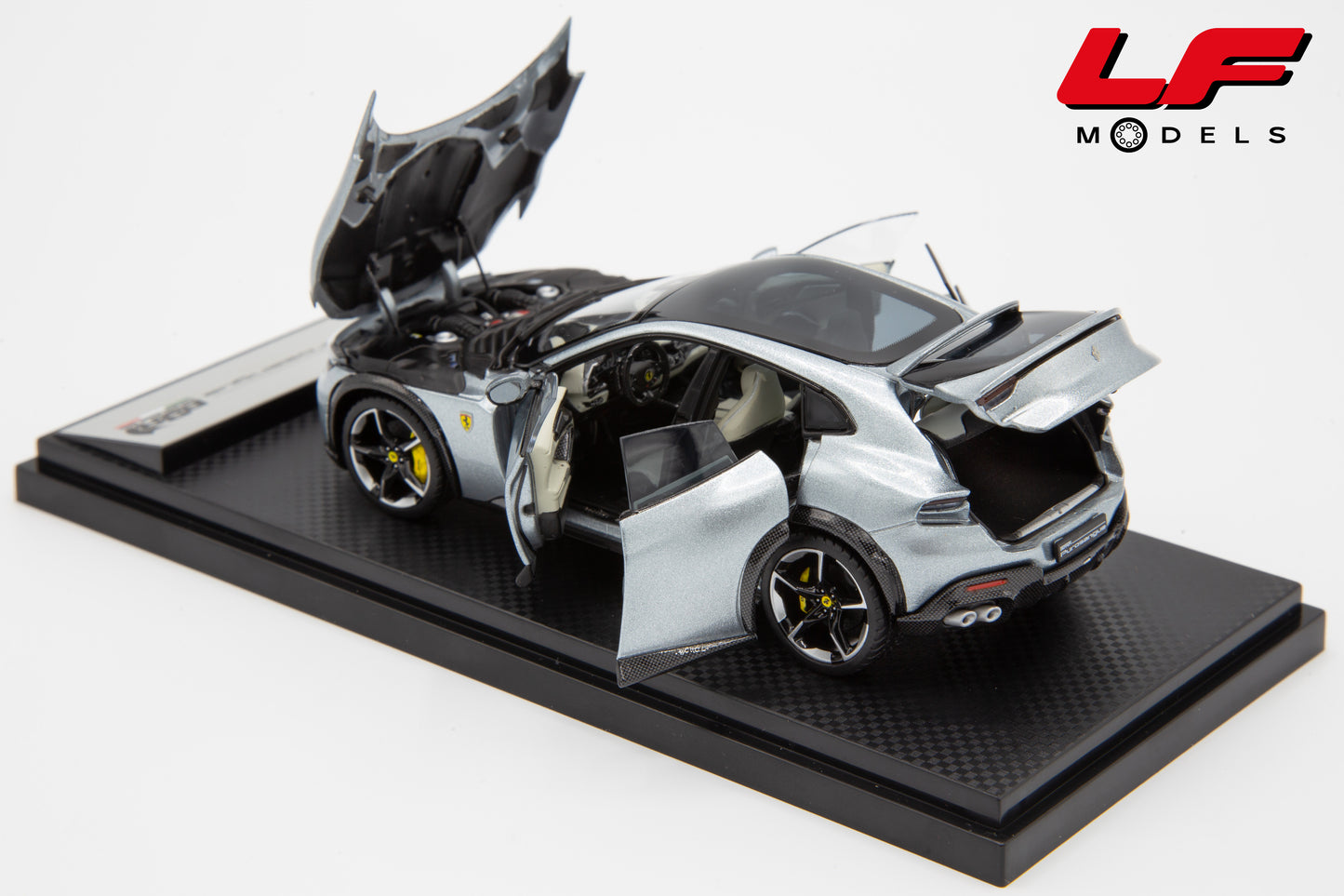 1:43 FERRARI PUROSANGUE PANORAMIC ROOF 2022 FULL OPENINGS GRIGIO TITANIO - BBR