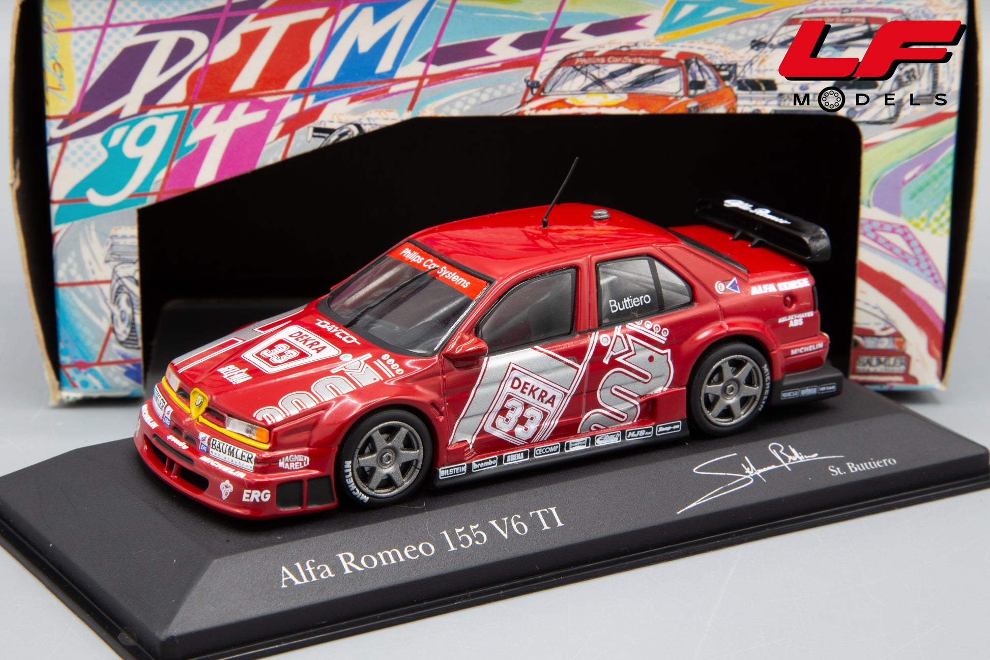 modellino alfa romeo 155 v6 ti dtm minichamps 1:43 frontale