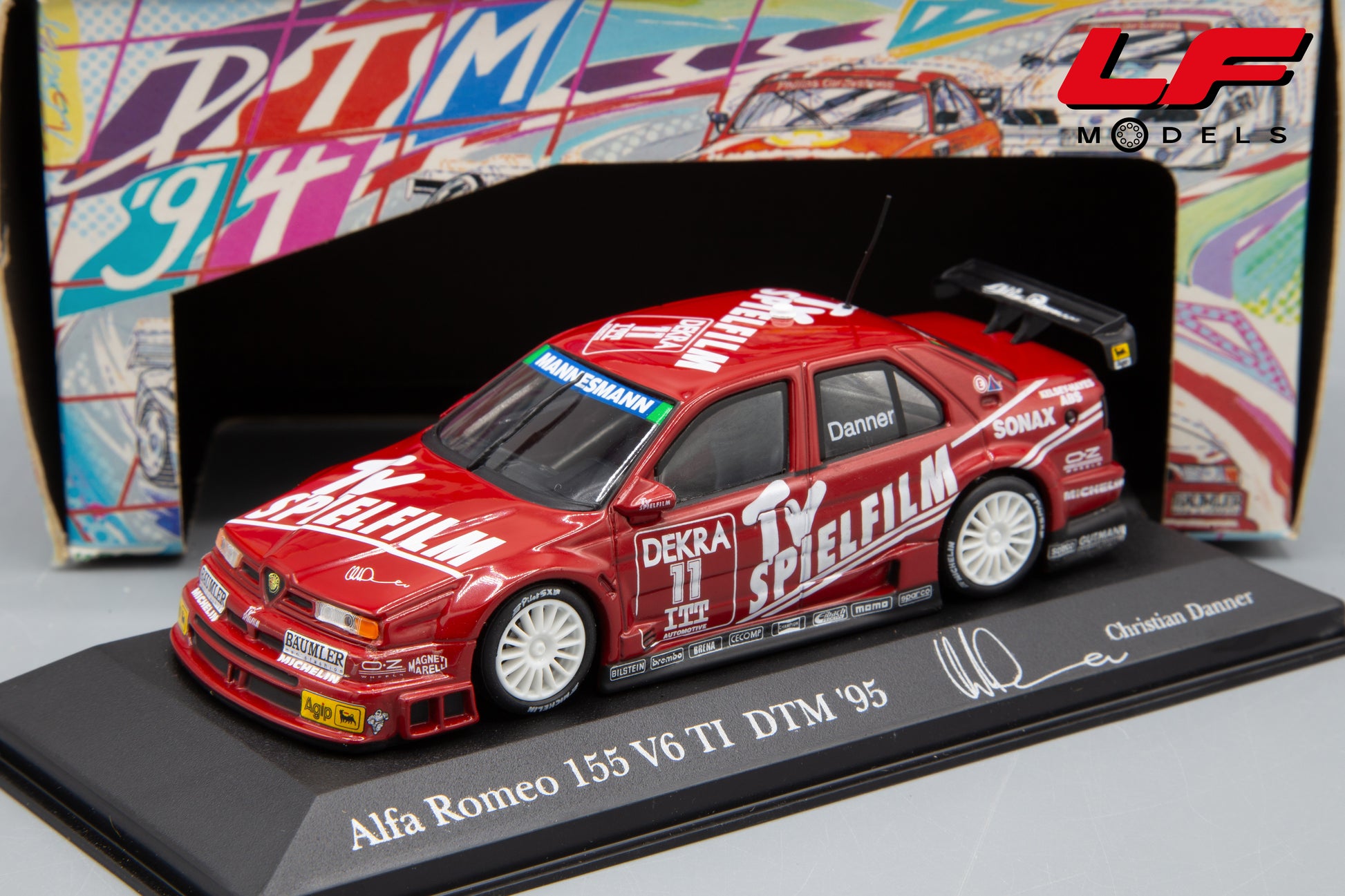 modellino alfa romeo 155 v6 ti dtm minichamps 1:43 frontale