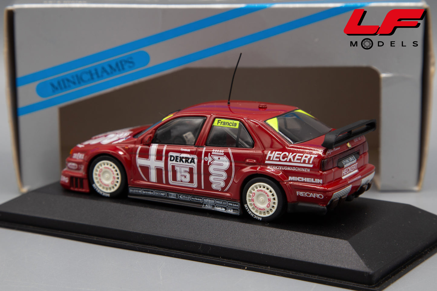 modellino alfa romeo 155 dtm 1993 francia minichamps 1:43 posteriore