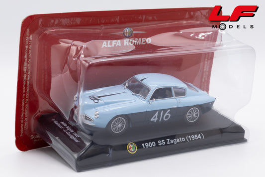 modellino alfa romeo 1900 ss zagato edicola 1:43 vista frontale
