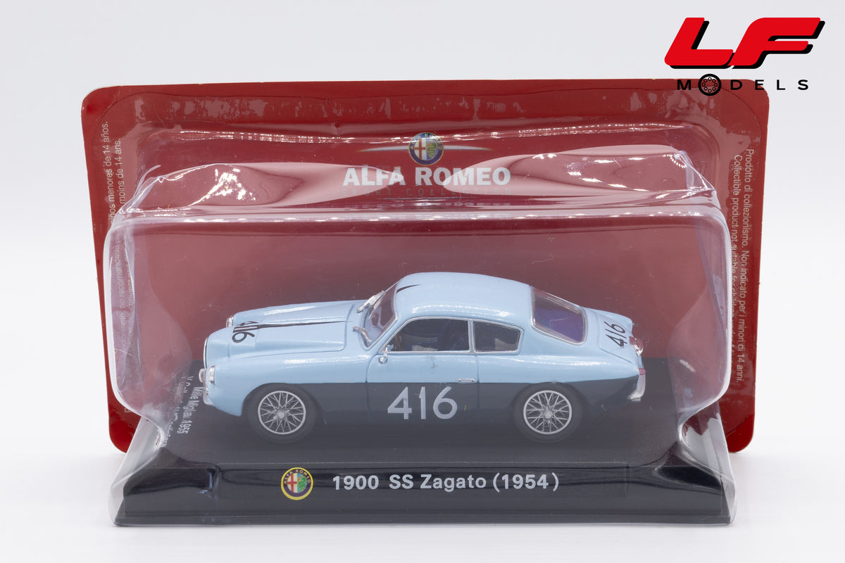 modellino alfa romeo 1900 ss zagato edicola 1:43 vista laterale