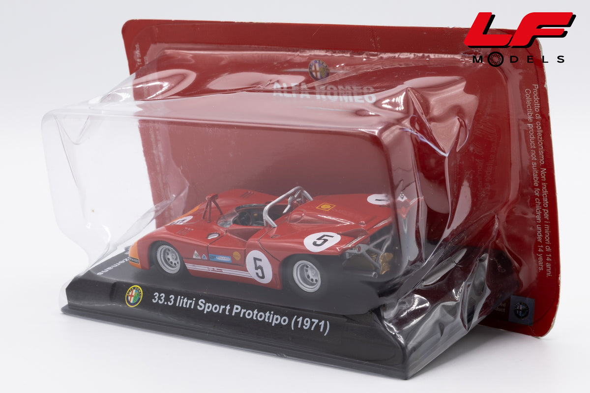 modellino alfa romeo 33.3 litri sport prototipo edicola 1:43 vista posteriore
