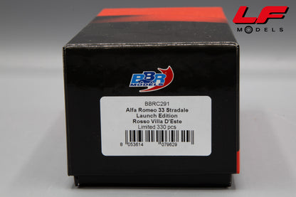 BBR ALFA ROMEO 33 STRADALE LAUNCH EDITION ROSSO VILLA D'ESTE BBRC291 1:43