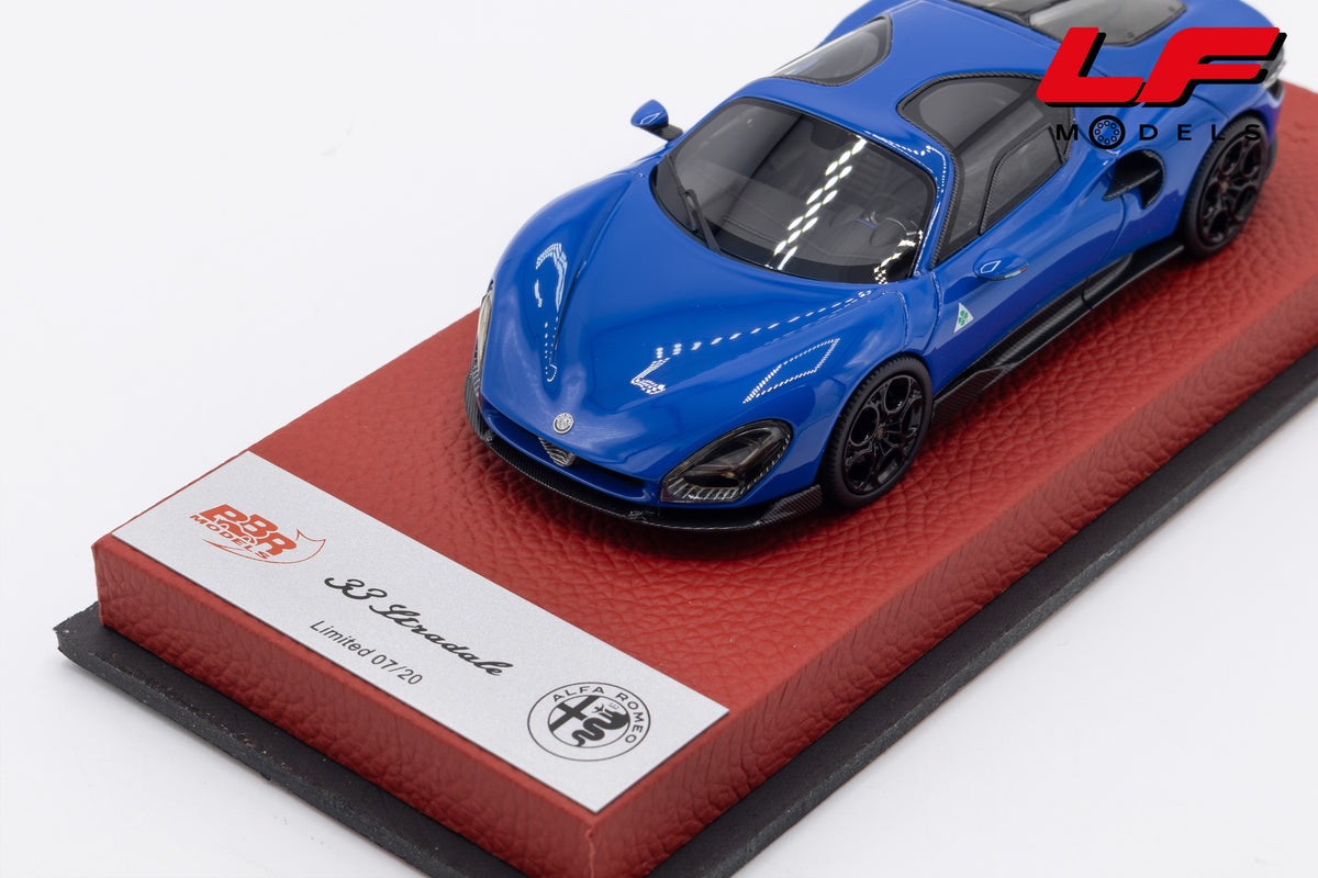 modellino alfa romeo 33 stradale blu reale premium edition bbr 1:43 BBRC317FPRE vista frontale