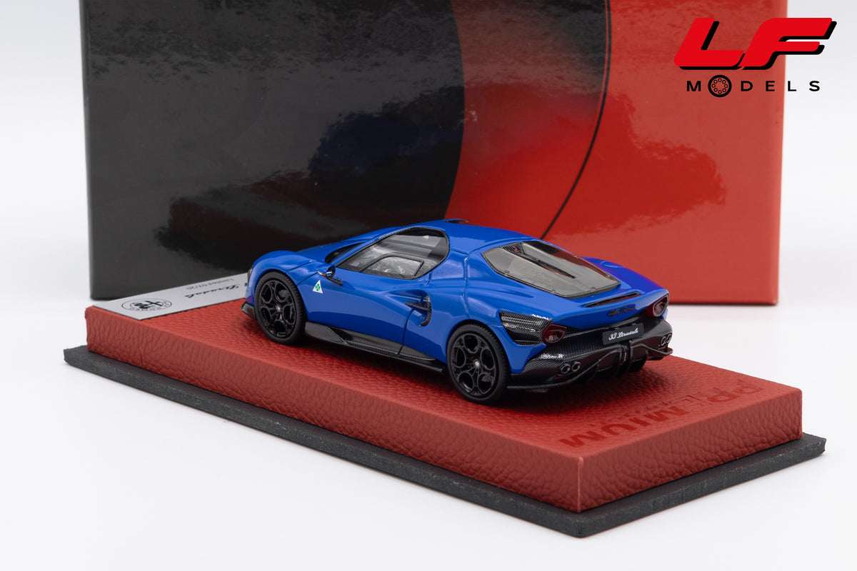 modellino alfa romeo 33 stradale blu reale premium edition bbr 1:43 BBRC317FPRE vista posteriore