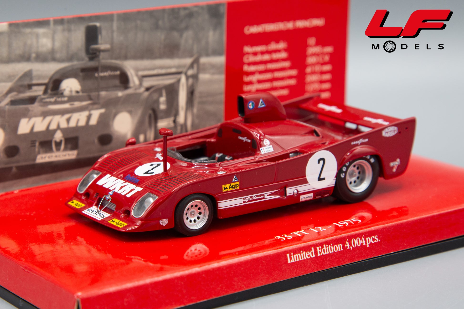 modellino alfa romeo 33 tt 12 minichamps 1:43 frontale