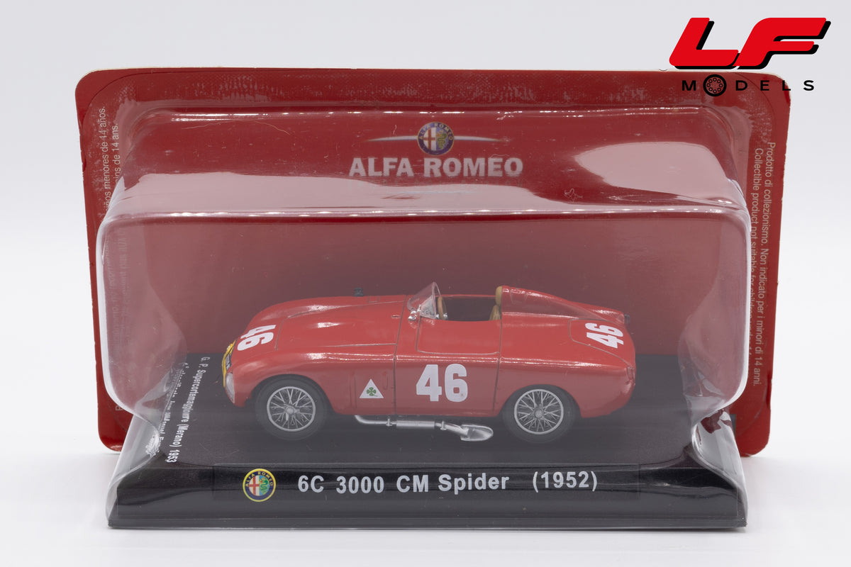 modellino alfa romeo 6c 3000 cm spider edicola 1:43 vista laterale