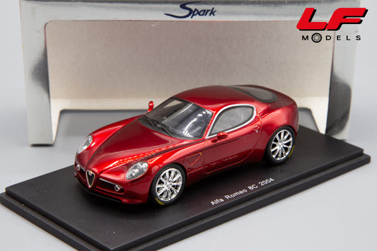 modellino alfa romeo 8c coupe spark 1:43 frontale